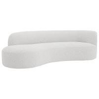 Divã Recamier Orgânico Tokyo 160cm Lado Esquerdo Bouclé - Amarena Móveis Cor Branco - 1