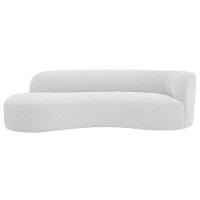 Divã Recamier Orgânico Tokyo 160cm Lado Esquerdo Bouclé - Amarena Móveis Cor Branco - 5