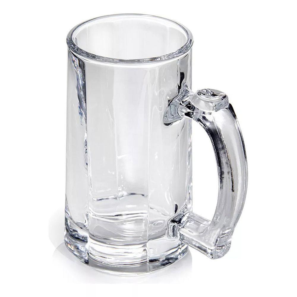 Jogo 4 Caneca De Chopp Zero Grau Vidro Transparente Casual Resistente Bar 380ml Class Home - 5