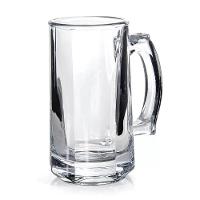 Jogo 4 Caneca De Chopp Zero Grau Vidro Transparente Casual Resistente Bar 380ml Class Home - 1