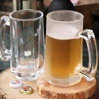 Jogo 4 Caneca De Chopp Zero Grau Vidro Transparente Casual Resistente Bar 380ml Class Home