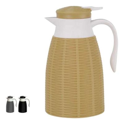 Garrafa Termica Rattan 1l Luxo Cores Café Quente Bege