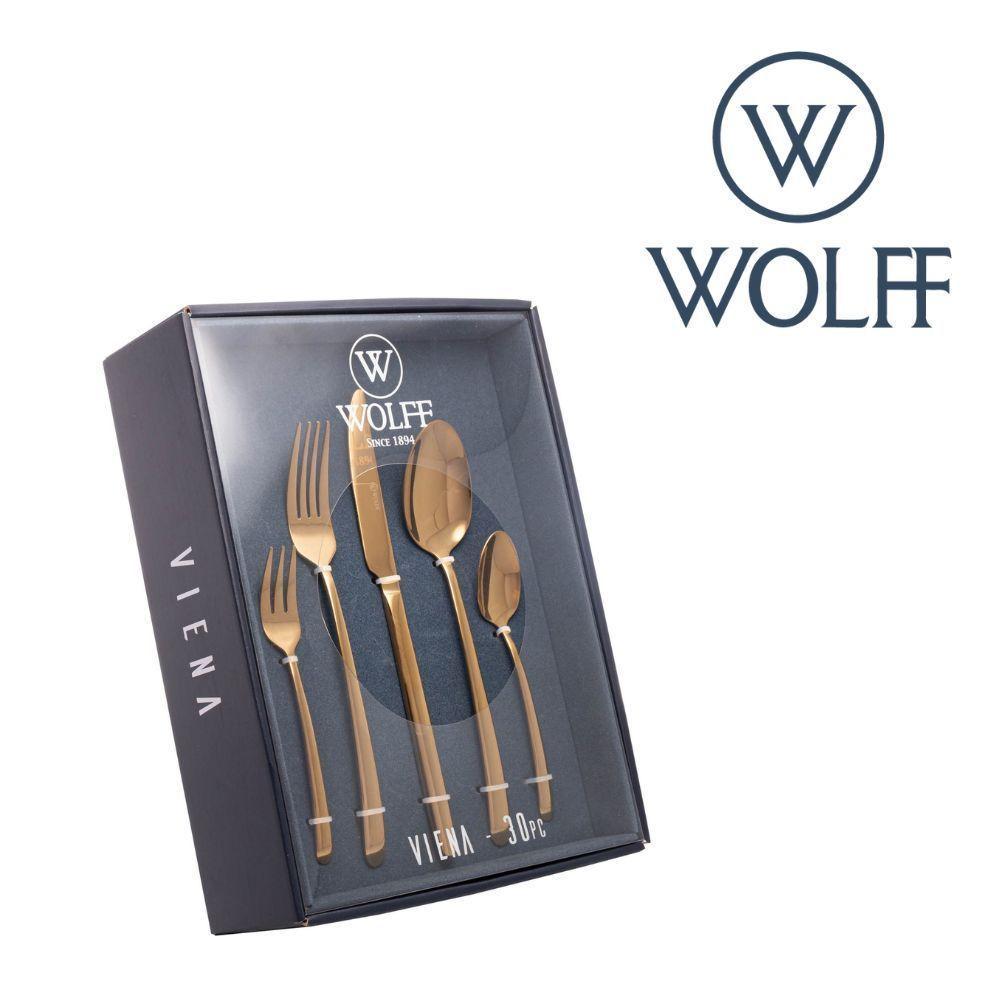 Faqueiro Viena Dourado 30 Peças De Aço Inox Com Caixa Litografada Wolff - 3