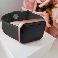 Smartwatch Digital D20/y68 Dourado Pulseira Preta Monitor De Passos E Frequência Cardíaca - 2