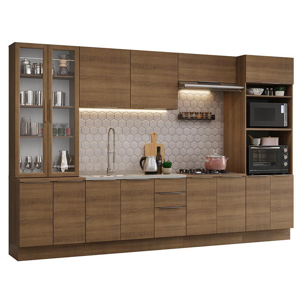 Armário De Cozinha Completa 340cm Rustic Stella Madesa 01 Rustic - 2