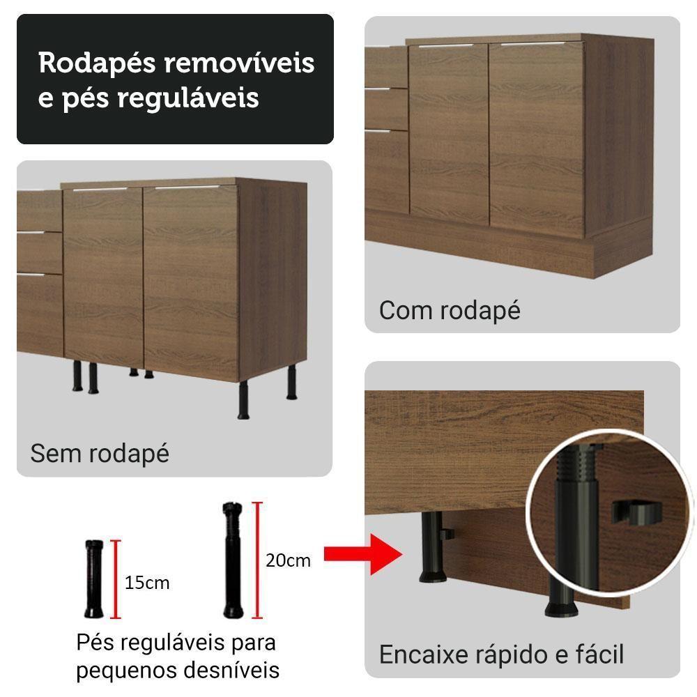 Armário De Cozinha Completa 340cm Rustic Stella Madesa 01 Rustic - 9