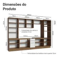 Armário De Cozinha Completa 340cm Rustic/branco Stella Madesa 01 Rustic/branco - 3