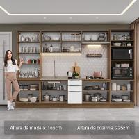 Armário De Cozinha Completa 340cm Rustic/branco Stella Madesa 01 Rustic/branco