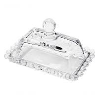 Manteigueira Cristal G 17 Cm X 10,5 Cm X 10 Cm Pearl Bolinha Wolff Transparente - 1