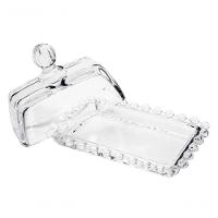 Manteigueira Cristal G 17 Cm X 10,5 Cm X 10 Cm Pearl Bolinha Wolff Transparente - 7
