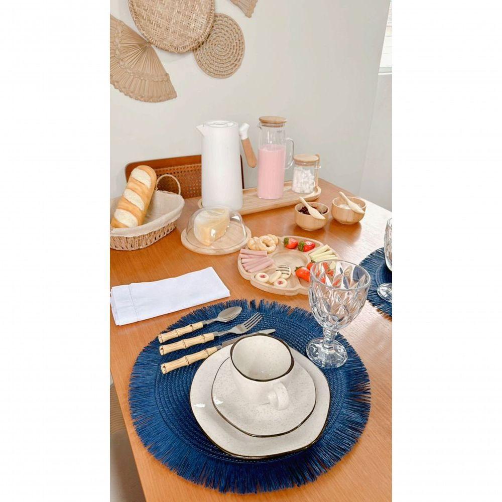 Jarra Vidro Canelada Com Tampa Bambu 1,1 Litro Wolff - 5