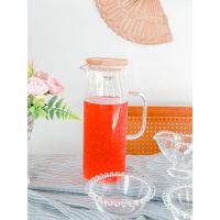 Jarra Vidro Canelada Com Tampa Bambu 1,1 Litro Wolff - 3