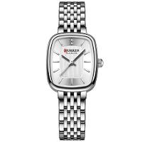 Relógio De Pulso Quartzo Feminino Design Elegante Strass Pulseira Em Aço Inoxidavel Branco - 1