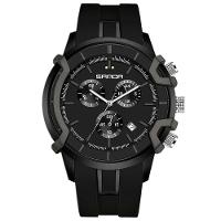 Relógio De Quartzo Masculino Design Esportivo Criativo à Prova D 'água Preto - 1