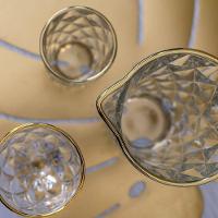 Jogo 12 Taças De Vidro Com Borda Dourada Diamond Cor Transparente água 300ml Class Home - 2