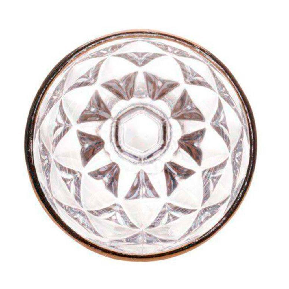 Jogo 8 Taças De Vidro Com Borda Dourada Diamond Cor Transparente água 300ml Class Home - 6