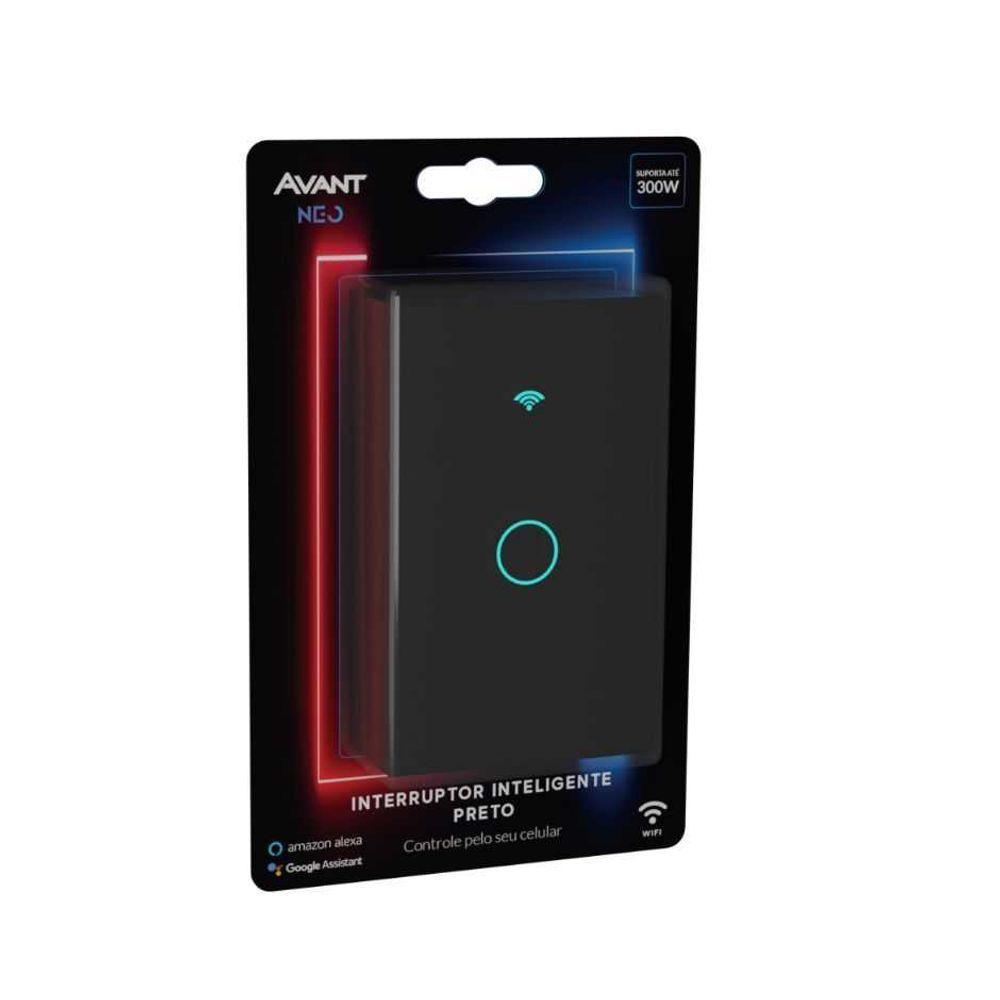 Interruptor Inteligente Preto Wifi 1 Botao Touch Avant Neo - 3