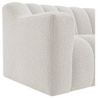 Kit 1 Sofá 180cm 1 Poltrona Luxo Recepção Sala Elegance Bouclé Cor Branco - 7