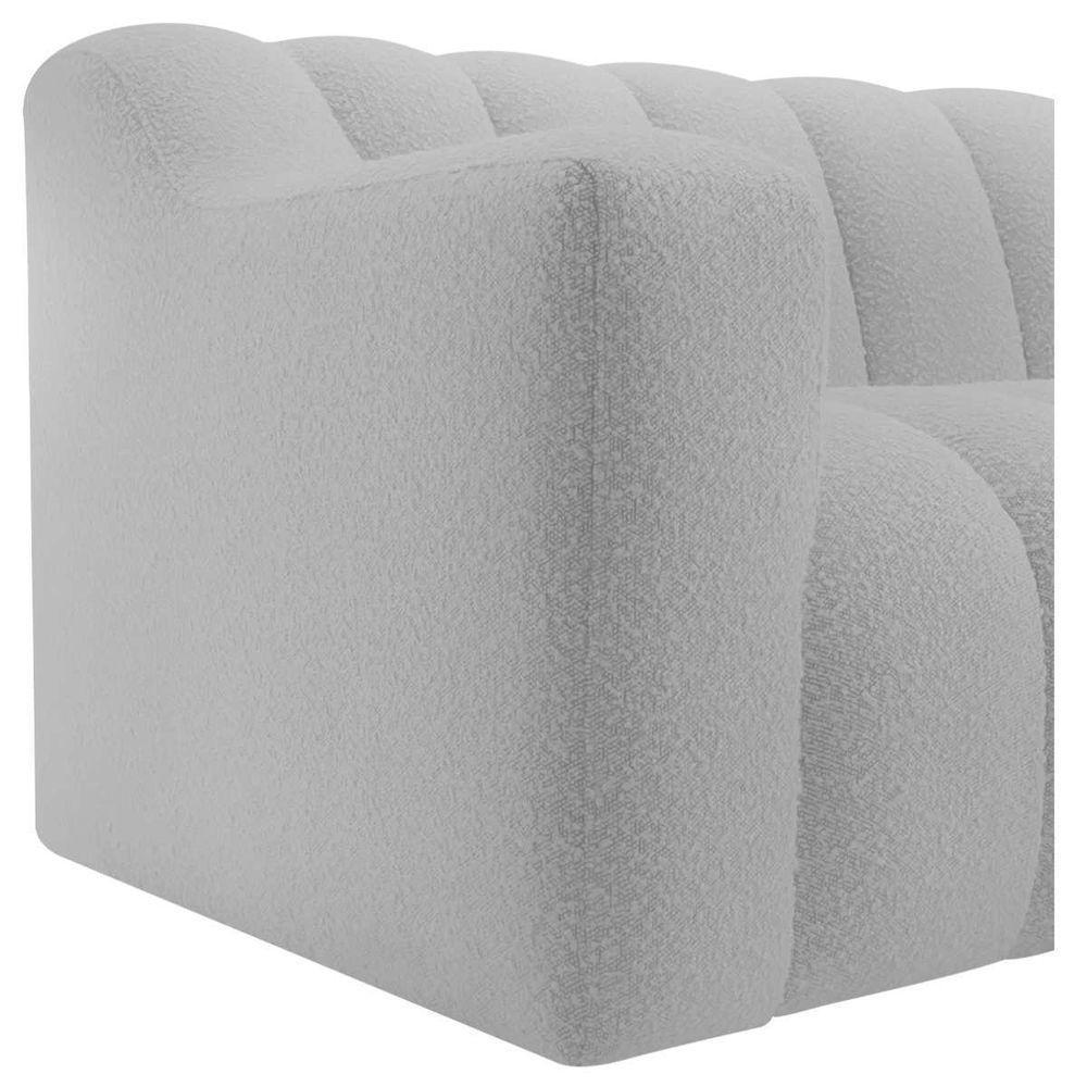 Sofá 2 Lugares Luxo Recepção Escritorio Sala Elegance 200cm Linho Cor Cinza Claro - 7