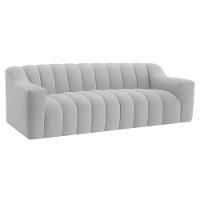 Sofá 2 Lugares Luxo Recepção Escritorio Sala Elegance 200cm Linho Cor Cinza Claro - 1