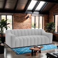 Sofá 2 Lugares Luxo Recepção Escritorio Sala Elegance 200cm Linho Cor Cinza Claro - 9