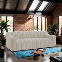 Sofá 2 Lugares Luxo Recepção Escritorio Sala Elegance 150cm Linho Cor Bege - 5