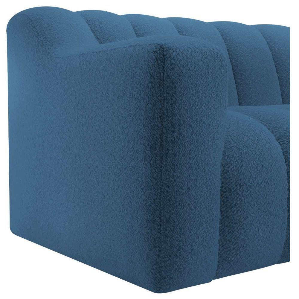 Kit 1 Sofá 180cm 2 Poltrona Luxo Recepção Sala Elegance Linho Cor Azul Royal - 2