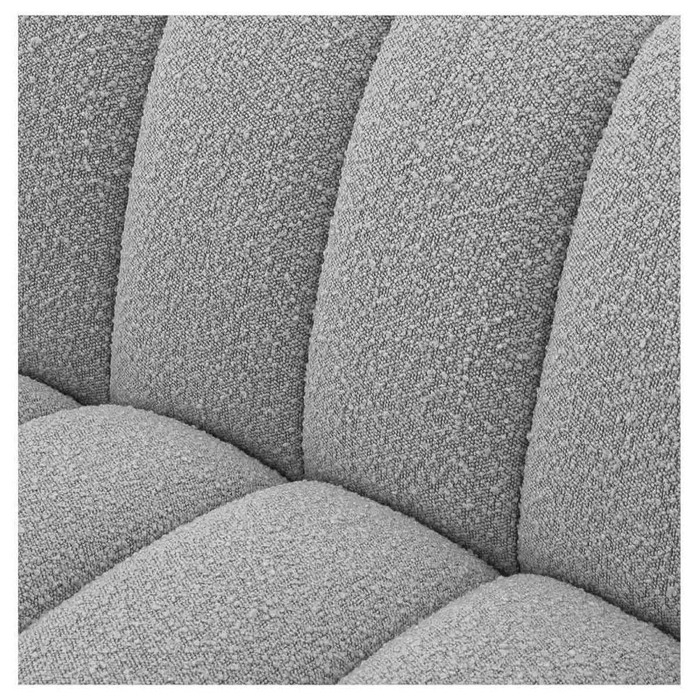 Kit 1 Sofá 180cm 2 Poltrona Luxo Recepção Sala Elegance Bouclé Cor Cinza - 9