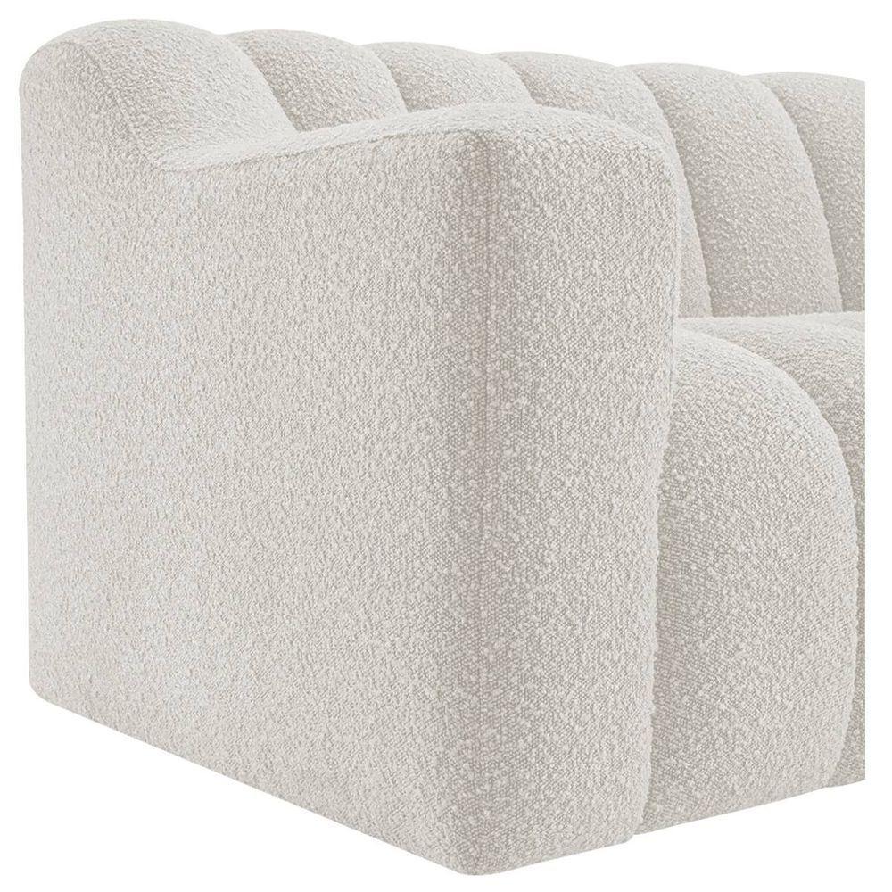 Kit 1 Sofá 150cm 2 Poltrona Luxo Recepção Sala Elegance Bouclé Cor Branco - 4