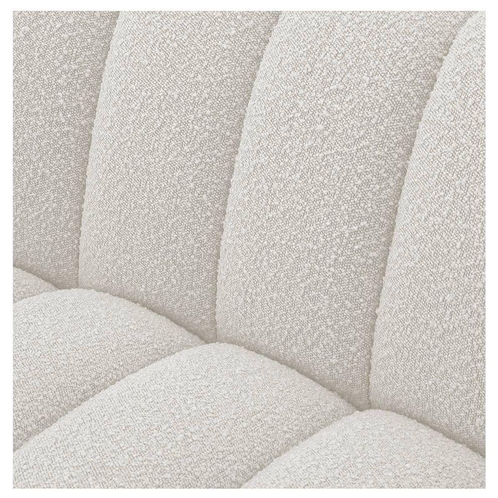 Kit 1 Sofá 150cm 2 Poltrona Luxo Recepção Sala Elegance Bouclé Cor Branco - 5