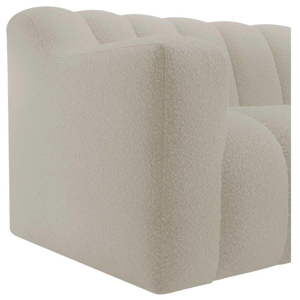 Kit 1 Sofá 150cm 2 Poltrona Luxo Recepção Sala Elegance Linho Cor Bege - 6