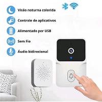 Campainha Inteligente Sem Fio Com Câmera De Vídeo Visão Noturna E Interfone Wi-fi - 5