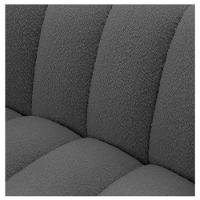 Kit 1 Sofá 180cm 1 Poltrona Luxo Recepção Sala Elegance Linho Cor Cinza Escuro - 8