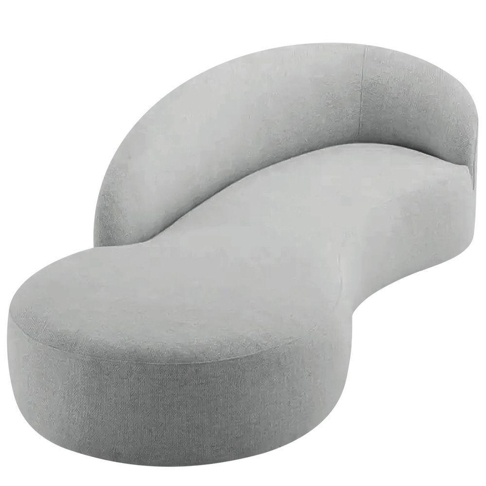 Divã Recamier Orgânico França 180cm Lado Esquerdo Bouclé Adj Decor Cinza - 8