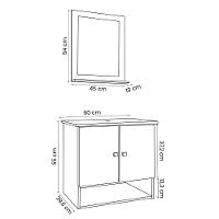Gabinete Arm Banheiro Deli 2 Portas Com Cuba Oxford Preta Off White nature