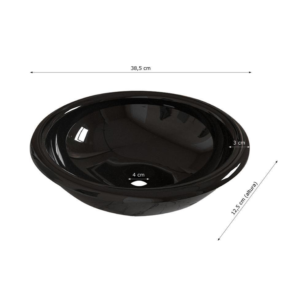 Kit Cuba De Apoio Lume Com Torneira Inox E Válvula Click Preto Brilho - 3