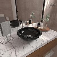 Kit Cuba De Apoio Lume Com Torneira Inox E Válvula Click Preto Brilho - 2