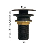 Kit Cuba De Apoio Ou Sobrepor Lume Com Válvula Click Black Preto Brilho