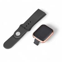 Relógio Smart Fitness D20/y68 Rosê Gold Pulseira Preta Bluetooth Monitor De Saúde Para Mulheres - 3