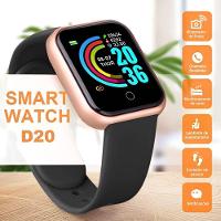 Relógio Smart Fitness D20/y68 Rosê Gold Pulseira Preta Bluetooth Monitor De Saúde Para Mulheres - 5
