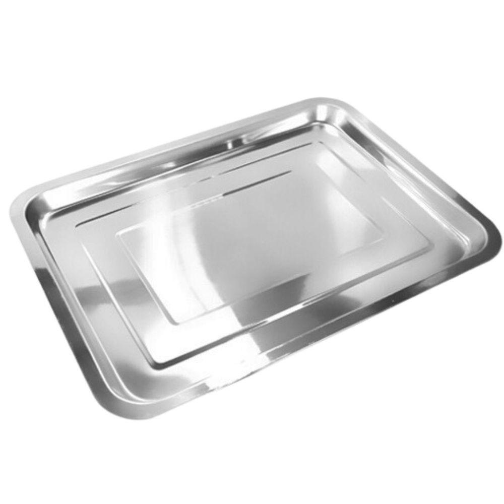 Bandeja Inox Rasa Retangular 36 X 27 Multi Uso Servir Peq - 1