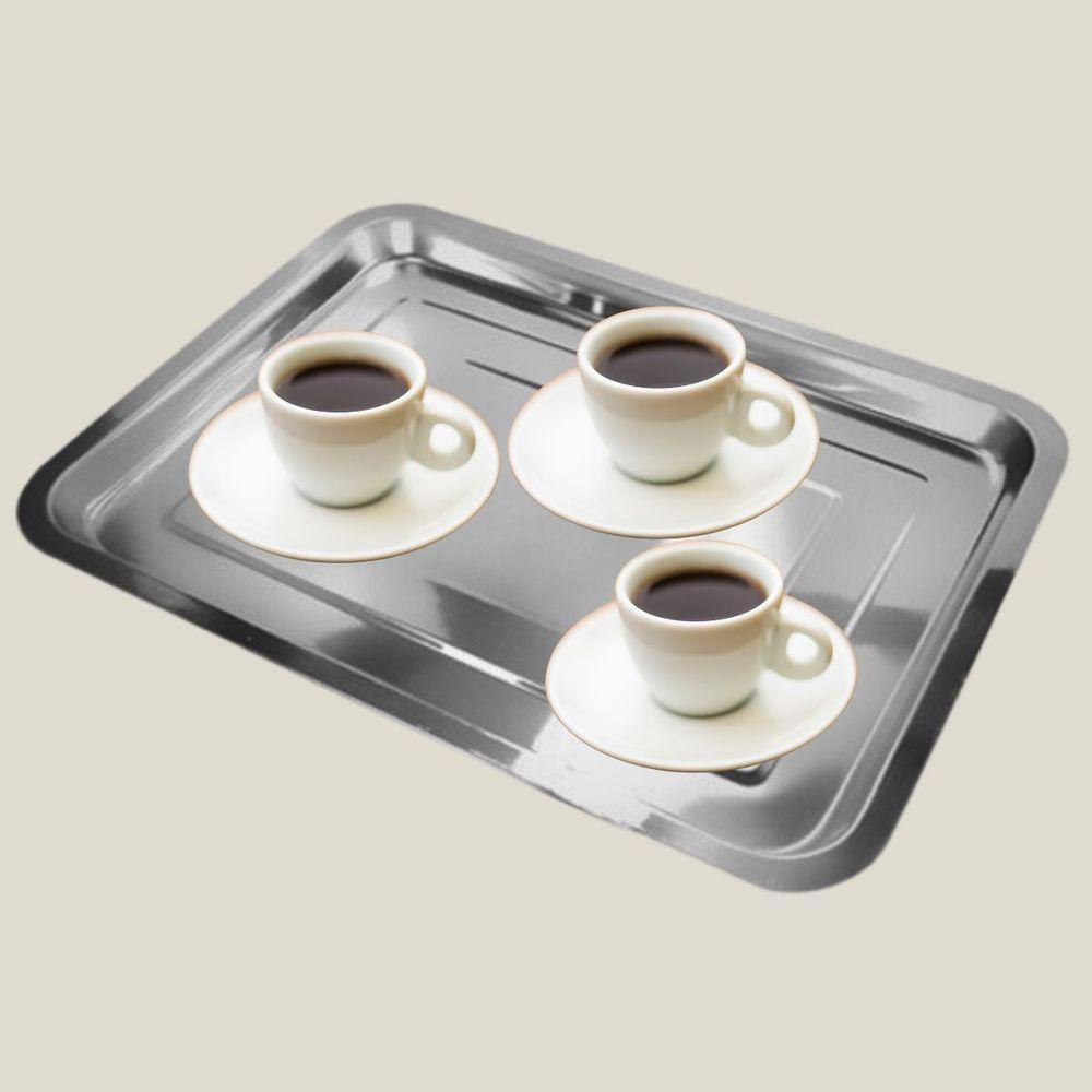 Bandeja Inox Rasa Retangular 36 X 27 Multi Uso Servir Peq - 5