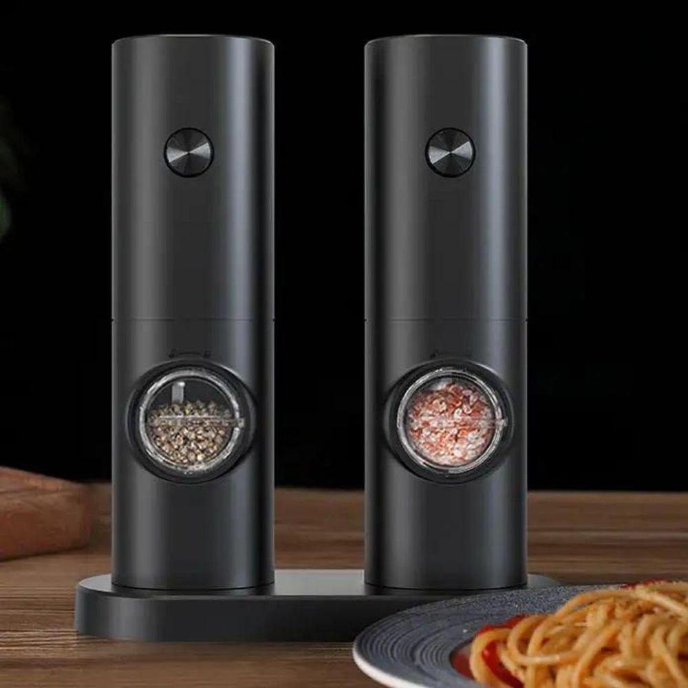 Kit 2 Moedor Elétrico Pimenta Sal Regulador De Moagem - 9