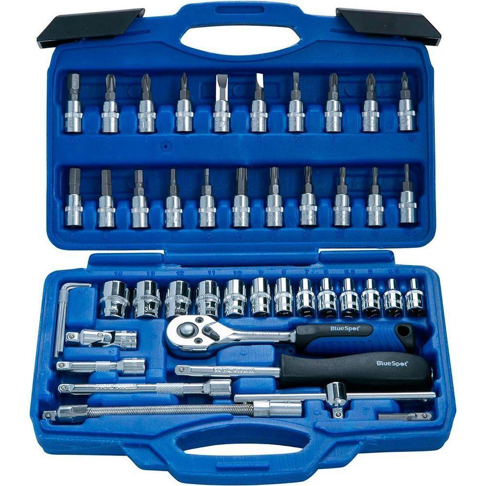 Kit Chaves Soquete Catraca Reversível 46 Pçs Maleta Mecânico - 1