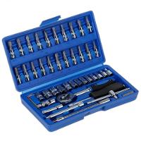 Kit Chaves Soquete Catraca Reversível 46 Pçs Maleta Mecânico - 6