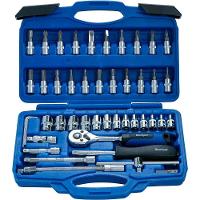 Kit Chaves Soquete Catraca Reversível 46 Pçs Maleta Mecânico - 5