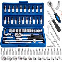 Kit Chaves Soquete Catraca Reversível 46 Pçs Maleta Mecânico - 5