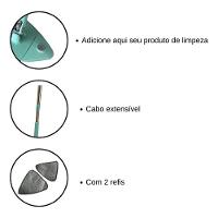 Rodo Mop Triangular Giratório Com 2 Refis Limpeza Completa - 3