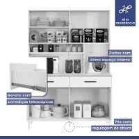 Armário Ceará 4 Portas 2 Gavetas Em Mdp Kaiki Móveis Naturalle Com Off White - 5