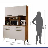 Armário Ceará 4 Portas 2 Gavetas Em Mdp Kaiki Móveis Naturalle Com Off White - 6